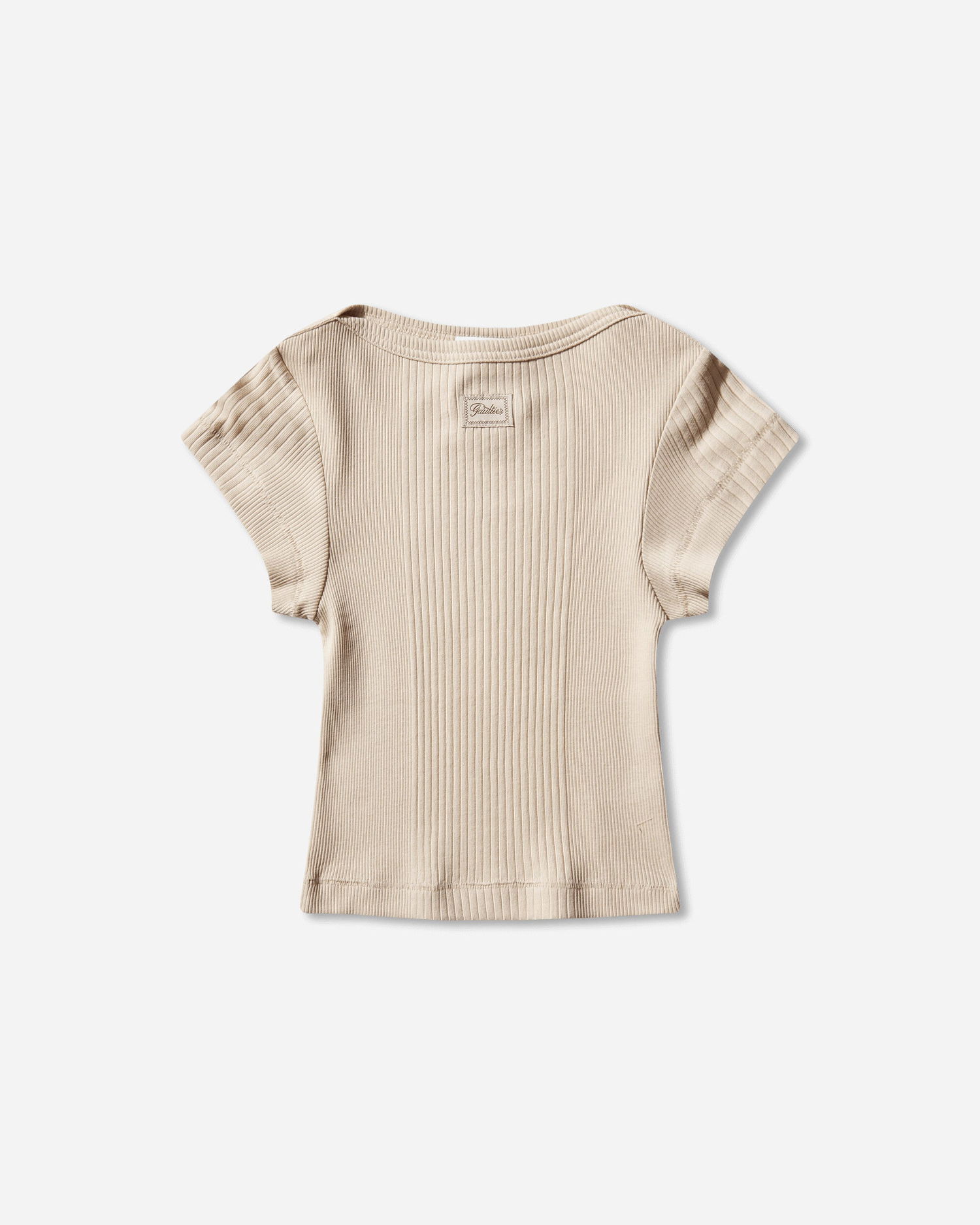 Тениска Jean Paul Gaultier Ribbed Logo Patch Baby T-Shirt Бежово | 26-01-W-TO429-J014 63, 0