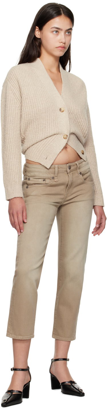 Пуловер R13 R13 Split Hem Ribbed Cardigan Бежово | R13WY296-Y211A, 3