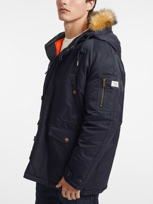 Парка GUESS Hooded Parka with Faux Fur Синьо | M4BL22WG932, 0