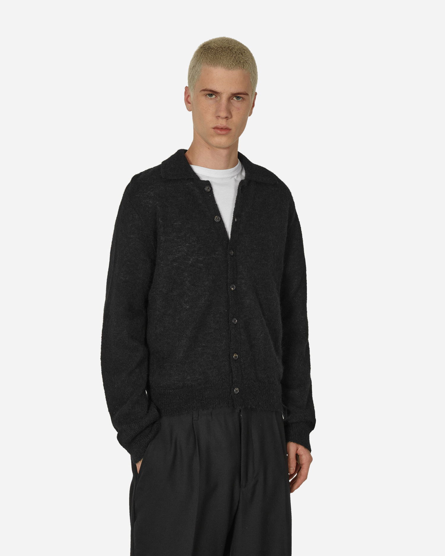 Пуловер OUR LEGACY Fuzzy Alpaca Evening Polo Cardigan Черно | M4213ECFSE 001, 0
