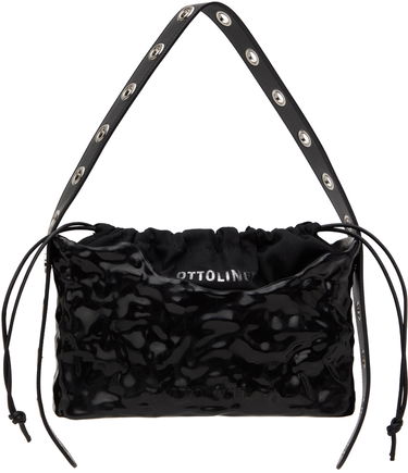 Дамска чанта Ottolinger Signature Crinkled Patent Baguette with Eyelet Strap Черно | 2702108, 0