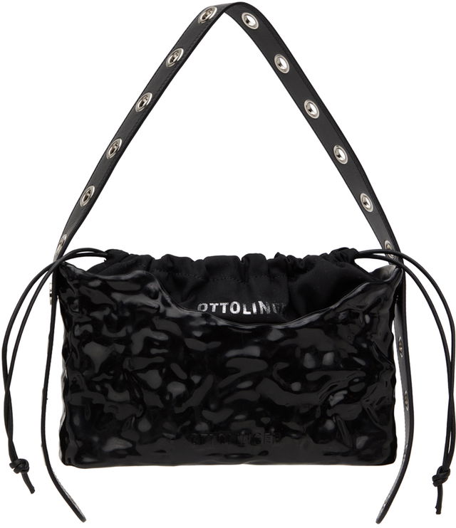 Signature Crinkled Patent Baguette with Eyelet Strap