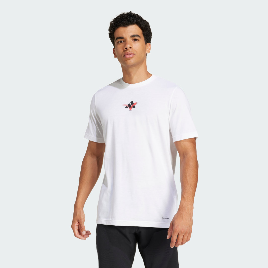 Тениска adidas Performance Tennis Happy 3 Balls Graphic Tee Бяло | JD8252, 0