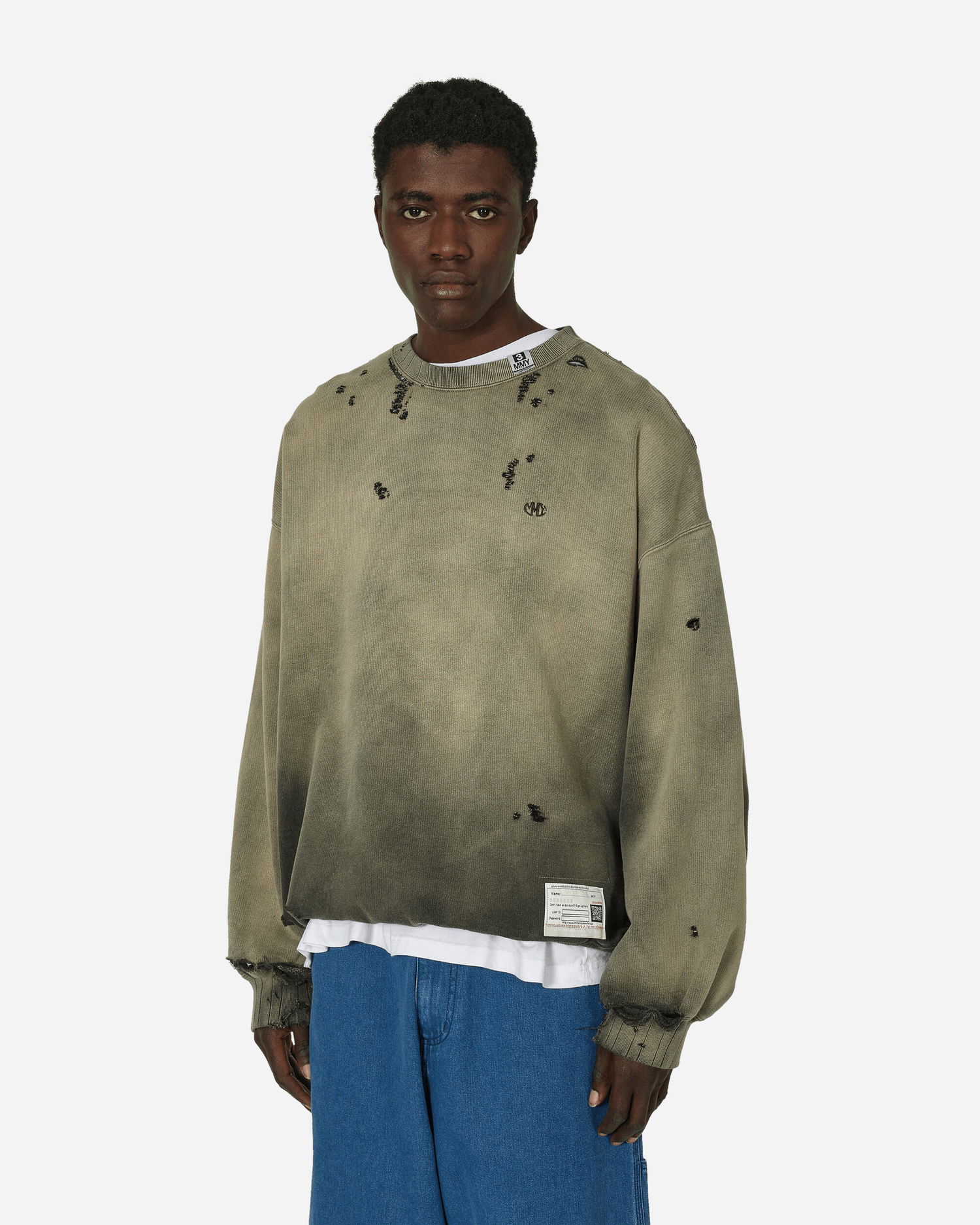 Суитчър Maison MIHARA YASUHIRO Sun Faded Pullover Black Сиво | A12PO542 BLACK, 1