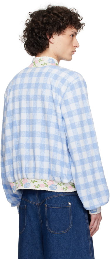 Пуловер Anna Sui Anna Sui Gingham Terry Bomber Jacket Синьо | M225A30, 2