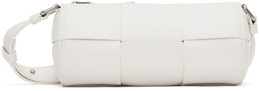 Чанта през рамо Bottega Veneta Small White Leather Shoulder Bag Бяло | 741561 VB1K0, 0