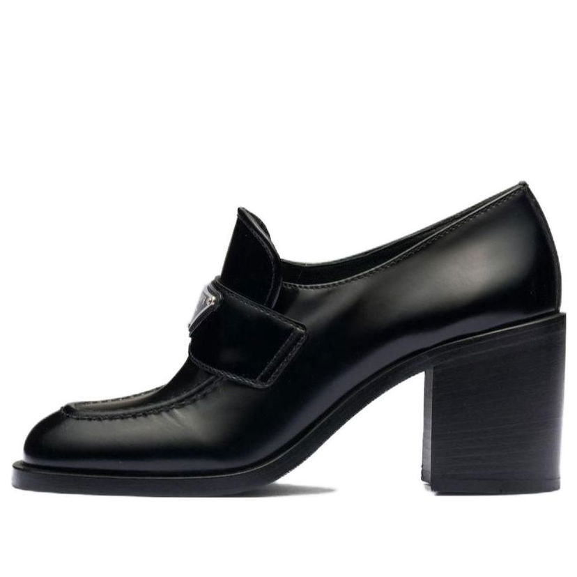 Кецове и обувки Prada Brushed Leather High-heel Loafers Черно | 1D223N_055_F0002_F_075