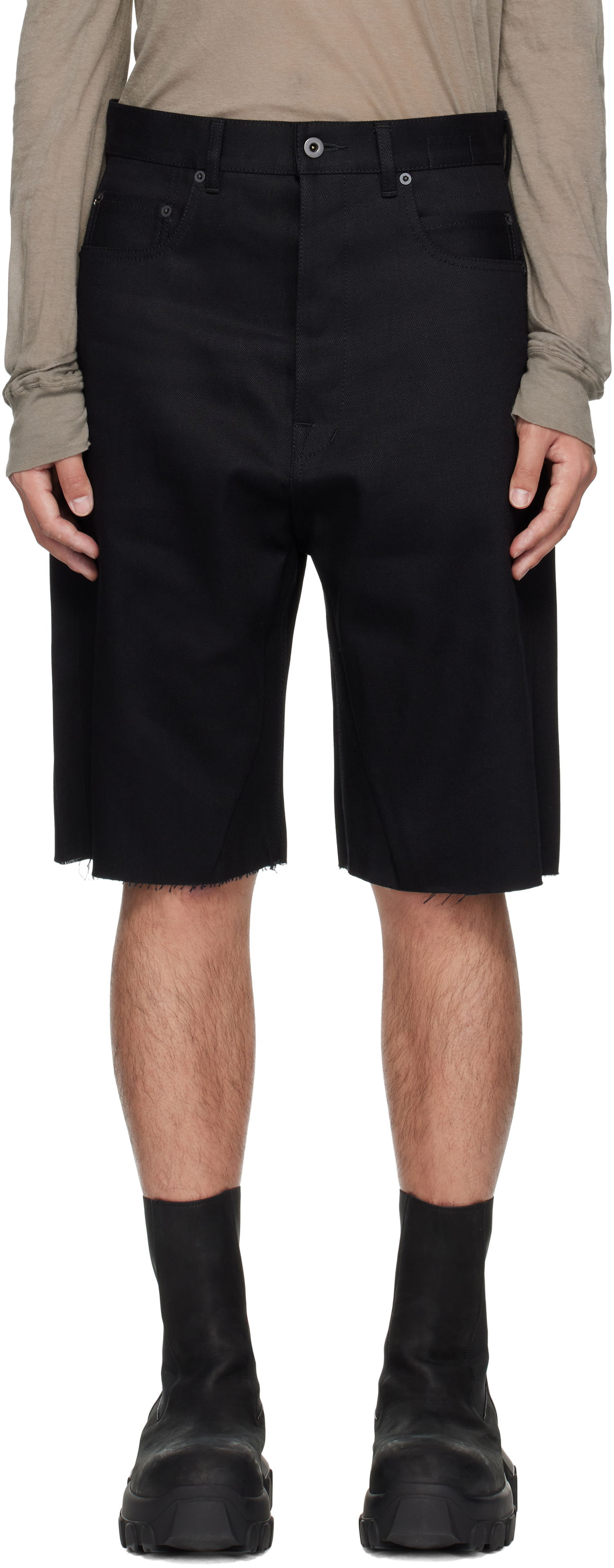 Къси панталони Rick Owens DRKSHDW Hollywood Geth Cutoff Denim Shorts Черно | DL01E6397 BLKJP, 0