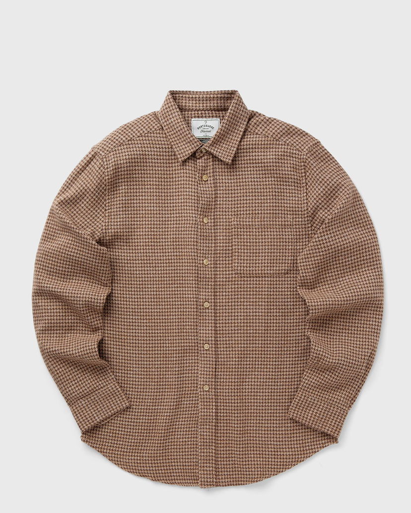 Риза Portuguese Flannel ABSTRACT PIED POULE Кафяво | AW24.001.BROWN