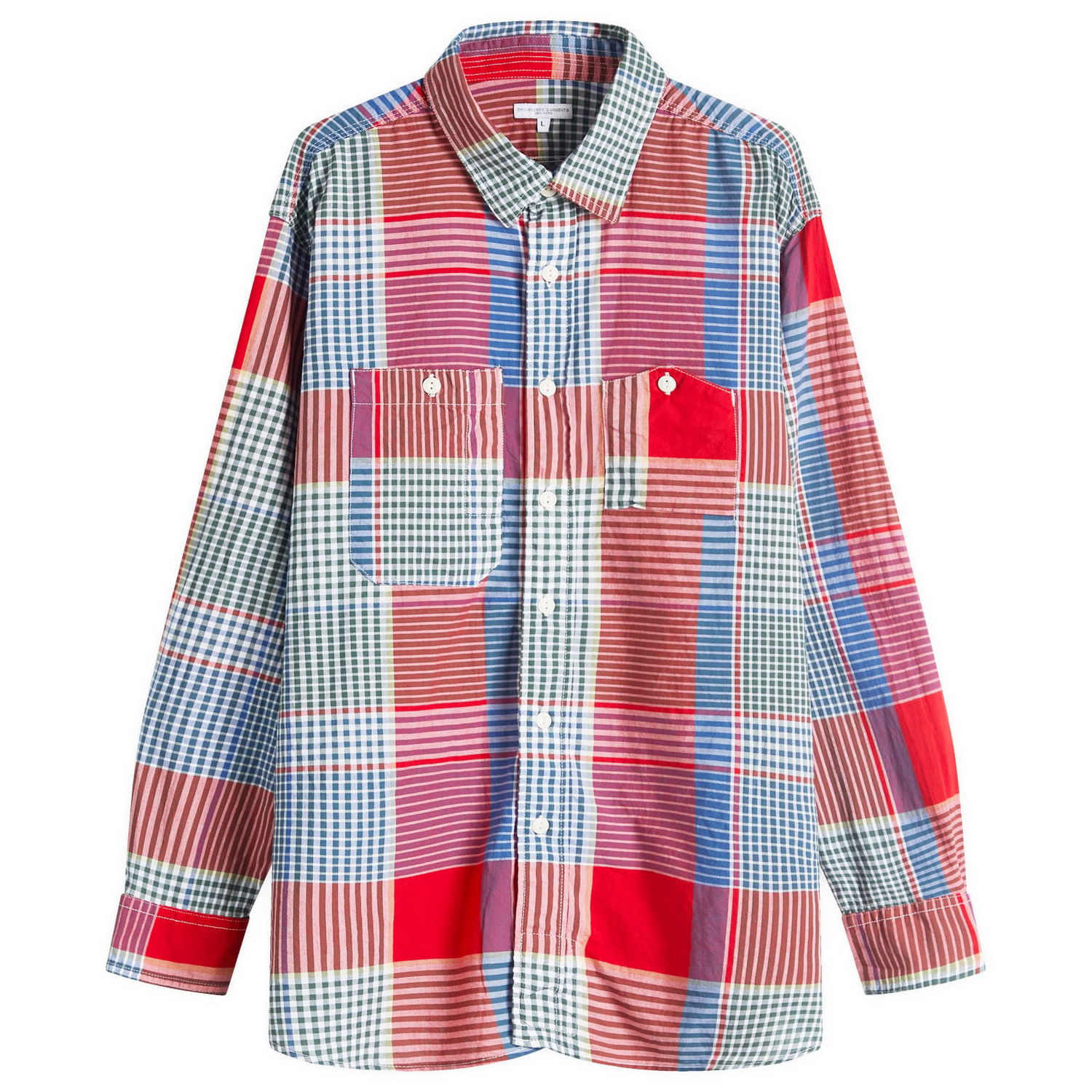 Риза Engineered Garments Engineered Garments Popover BD Shirt, Madras Plaid, Size Large Многоцветен | QT013-ES065, 0