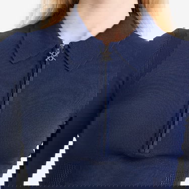 Пуловер DAILY PAPER Daily Paper Women's Knit Zip Polo Тъмно синьо | 2511087, 5