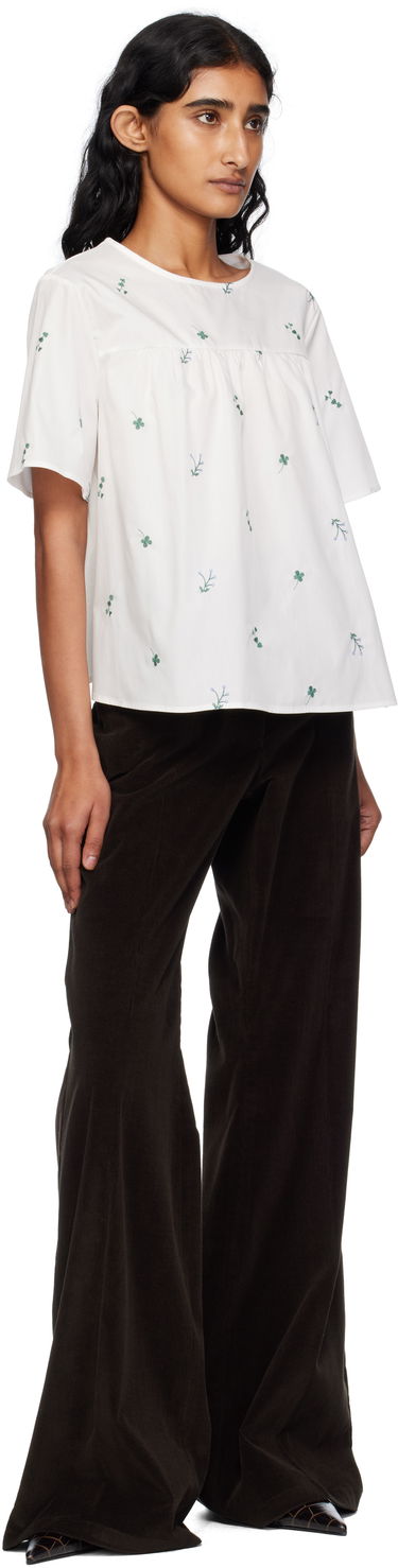 Тениска Max Mara Weekend Max Mara Edita Floral Embroidered Top Бяло | 2515941072600, 3
