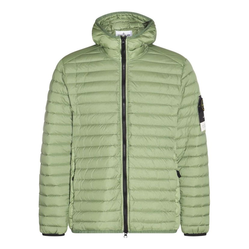 Пухо яке Stone Island Logo Patch Zipped Down Jacket Зелено | 781540324-V0055