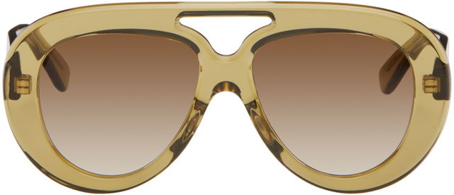 Khaki Round Spoiler Aviator Sunglasses