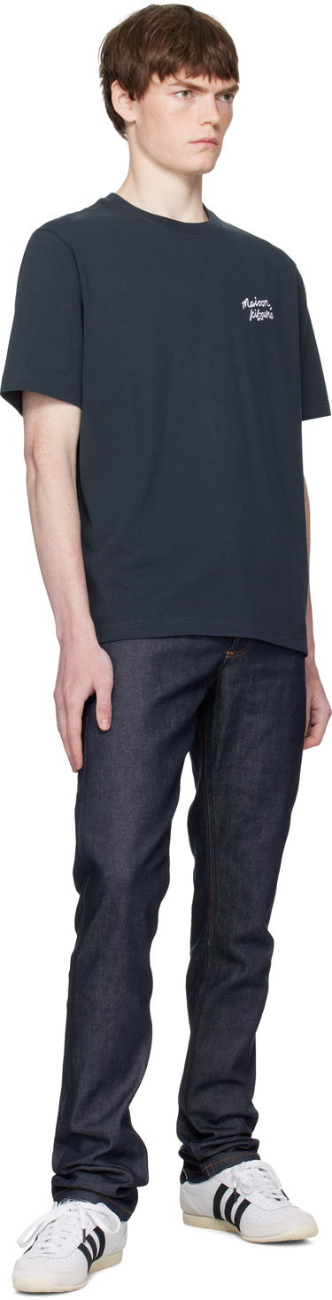 Тениска MAISON KITSUNÉ Maison Kitsuné Handwriting Comfort T-Shirt Тъмно синьо | MM00126KJ7025, 3