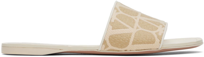 Кецове и обувки Valentino Valentino Garavani Iconographe Toile Slides Бежово | 4W2S0GS4QSJ, 0