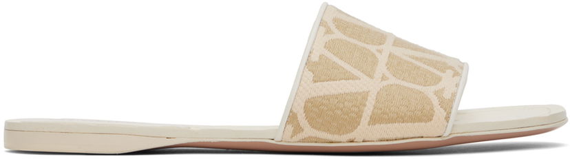 Кецове и обувки Valentino Valentino Garavani Iconographe Toile Slides Бежово | 4W2S0GS4QSJ