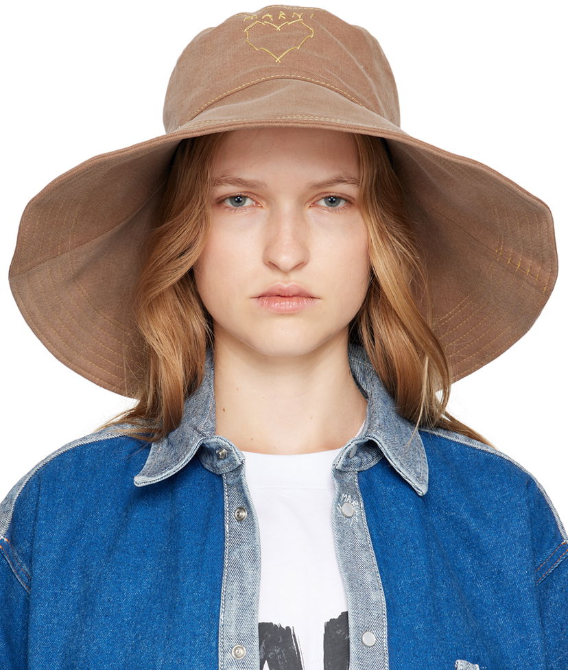 Шапка Marni Denim Hat Кафяво | CLMC0107S0 USCW76