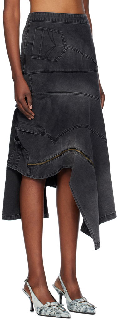Пола Feng Chen Wang Feng Chen Wang Deconstructed Denim Midi Skirt Сиво | FWF18SK04, 1