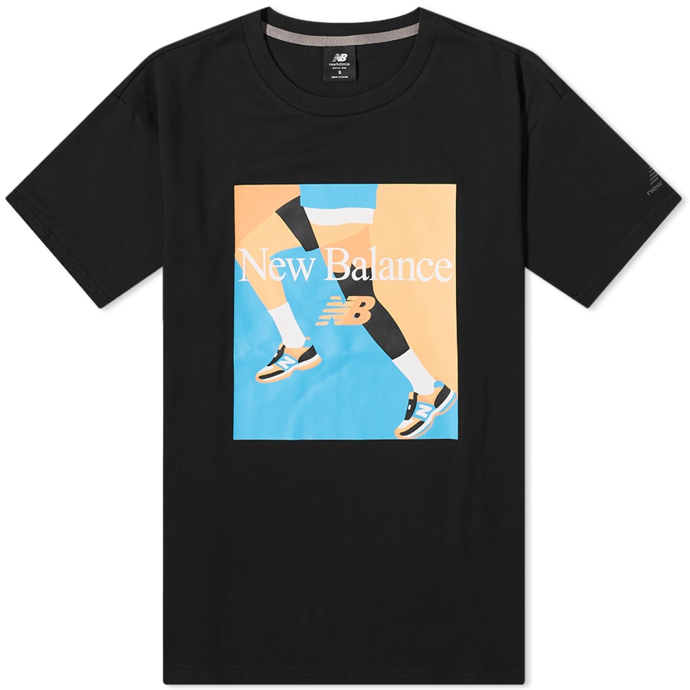Тениска New Balance Essentials Celebrate Run T-Shirt Черно | MT21516-BK, 0