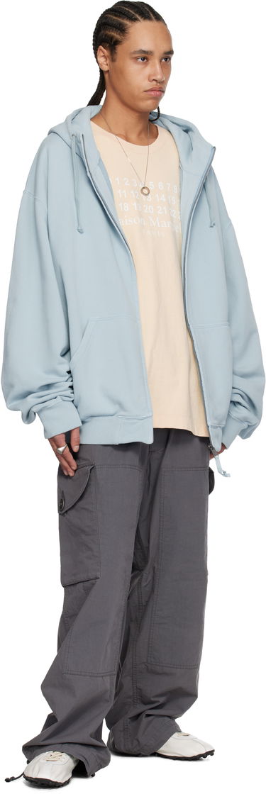 Суитчър Maison Margiela Maison Margiela Embroidered Logo Zip-Up Hoodie Синьо | S50HG0047 M25017, 3