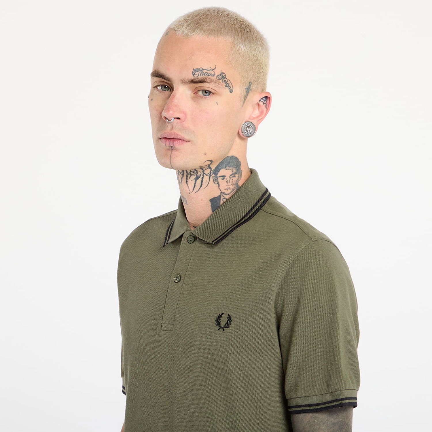 Поло тениска Fred Perry Twin Tipped Polo Shirt Зелено | M3600 Z50, 1