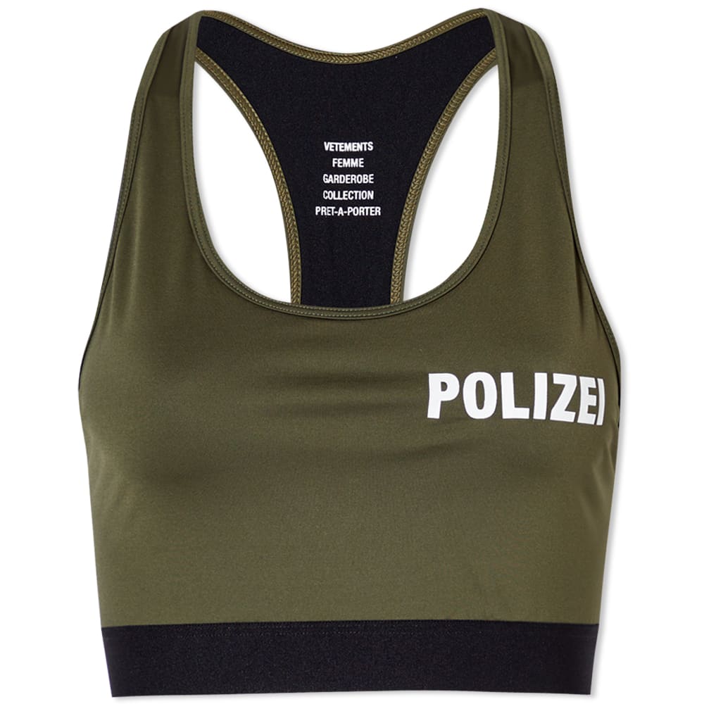 Сутиен VETEMENTS Polizei Sports Bra Зелено | WA53AT100P, 0