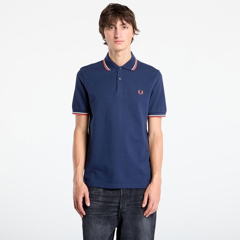 Поло тениска Fred Perry Fred Perry Twin Tipped Polo Shirt Тъмно синьо | M3600 Z57