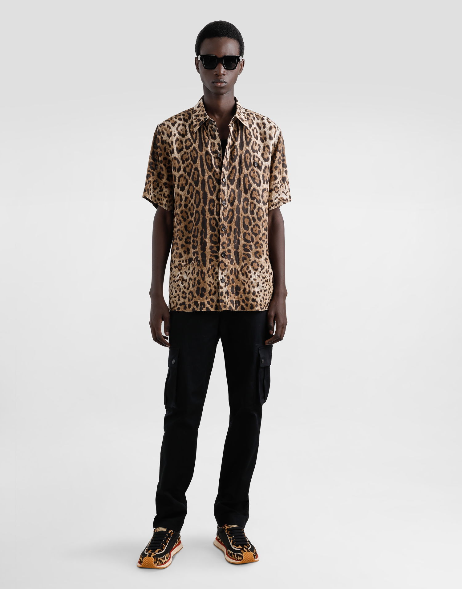 Риза Dolce & Gabbana Dolce & Gabbana Leopard Print Linen Shirt Кафяво | G5LG9TFS4D3HY13M, 1