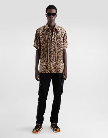 Риза Dolce & Gabbana Dolce & Gabbana Leopard Print Linen Shirt Кафяво | G5LG9TFS4D3HY13M, 1