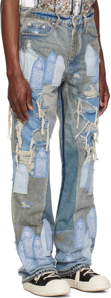 Дънки Who Decides War Who Decides War Patched Arch Repaired Blowout Jeans Синьо | 1120970009SS25, 1