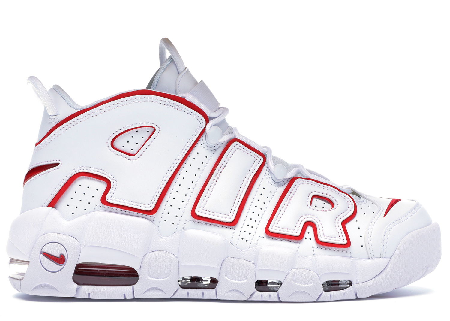 Кецове и обувки Nike Air More Uptempo "White Varsity Red Outline" (2018/2021) Бяло | 921948-102, 0
