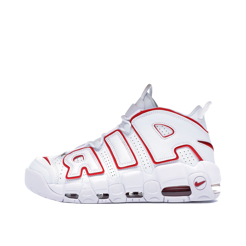 Кецове и обувки Nike Air More Uptempo "White Varsity Red Outline" (2018/2021) Бяло | 921948-102