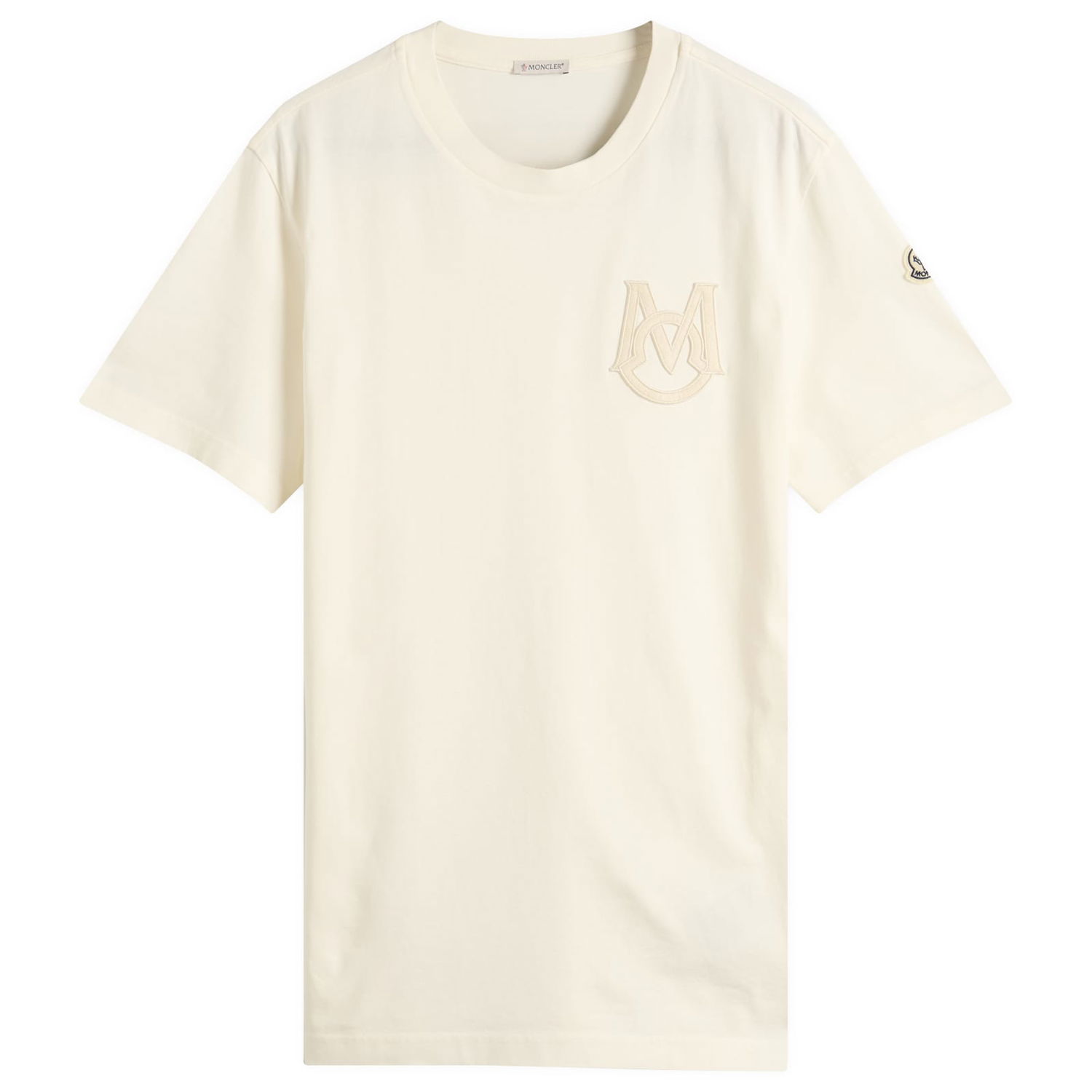 Тениска Moncler Men's Short Sleeve Logo T-Shirt, Size Large, Moncler Бяло | 8C000-34-8390T-032, 1