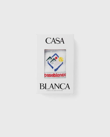 Чорапи Casablanca Casablanca Fuji Icon Socks Бяло | APF25-ACC-010-04, 3