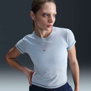 Тениска Nike Sportswear Chill Knit Cropped Slim Fit T-Shirt Синьо | HV6525-440, 1