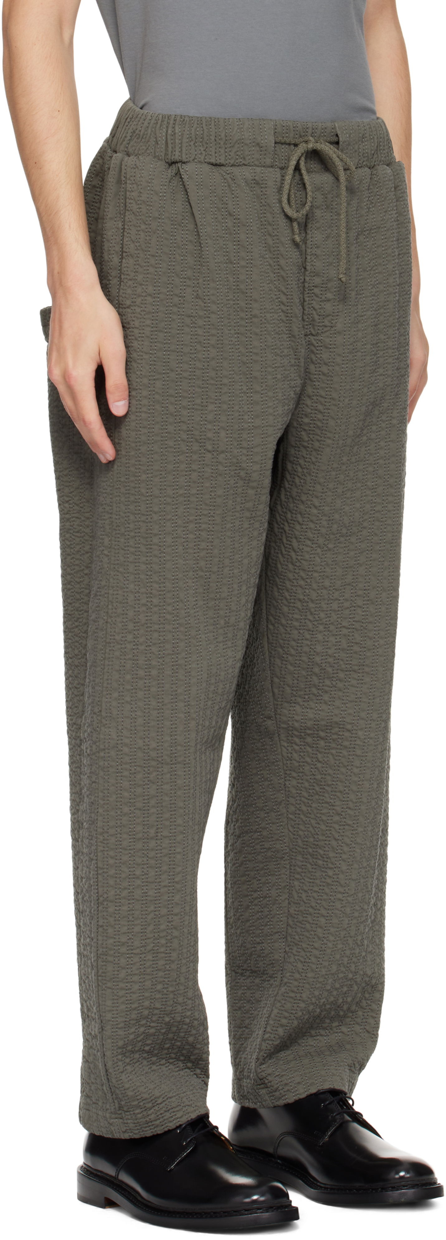 Панталони Craig Green Craig Green Embroidered Linestitch Trousers Зелено | CGAW25CWOTRS97, 1