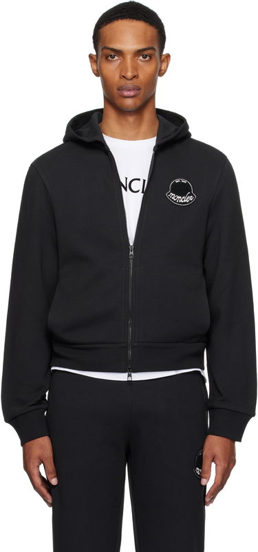 Суитчър Moncler Moncler Logo Cotton Zip-Up Hoodie Черно | K20918G0002389AZU, 0