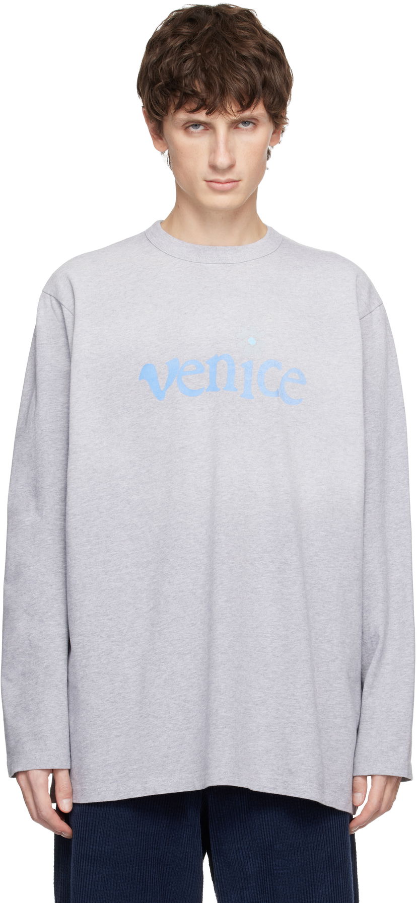 Тениска ERL 'Venice' Long Sleeve T-shirt Сиво | ERL11T006