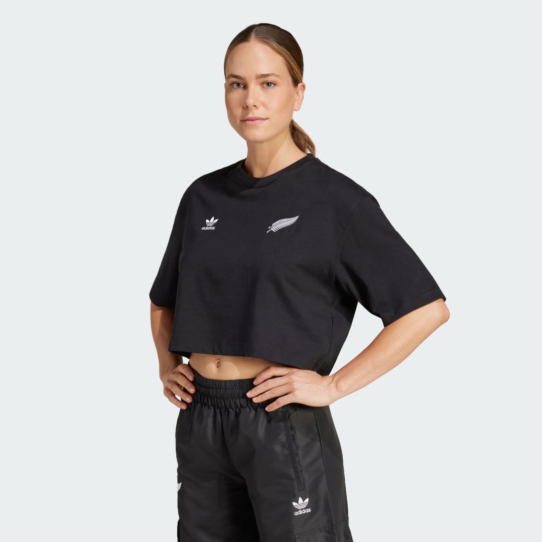 Съкратен топ adidas Performance Essentials Crop T-Shirt Черно | JD4066, 0