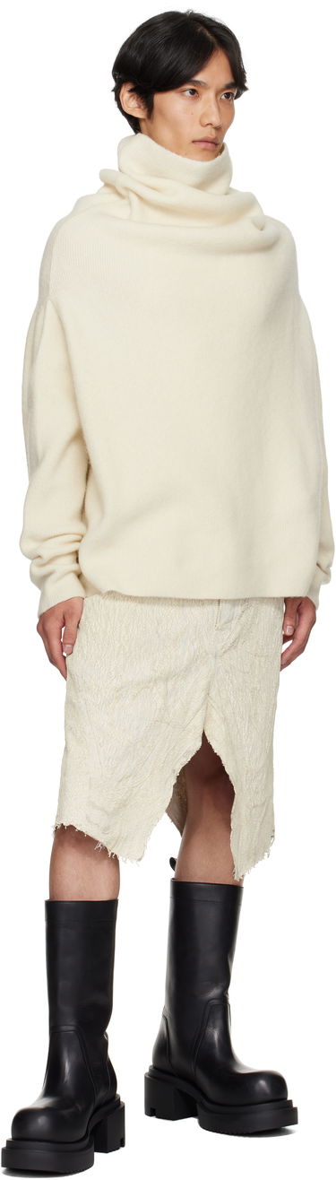 Пуловер Rick Owens Rick Owens Concordians Shroud Cowl Neck Sweater Бяло | RU02E1692 KWP, 3
