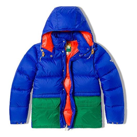 Пухо яке The North Face Nuptse Colorblock  Puffer Jacket Синьо | NF0A7QFD-0U5