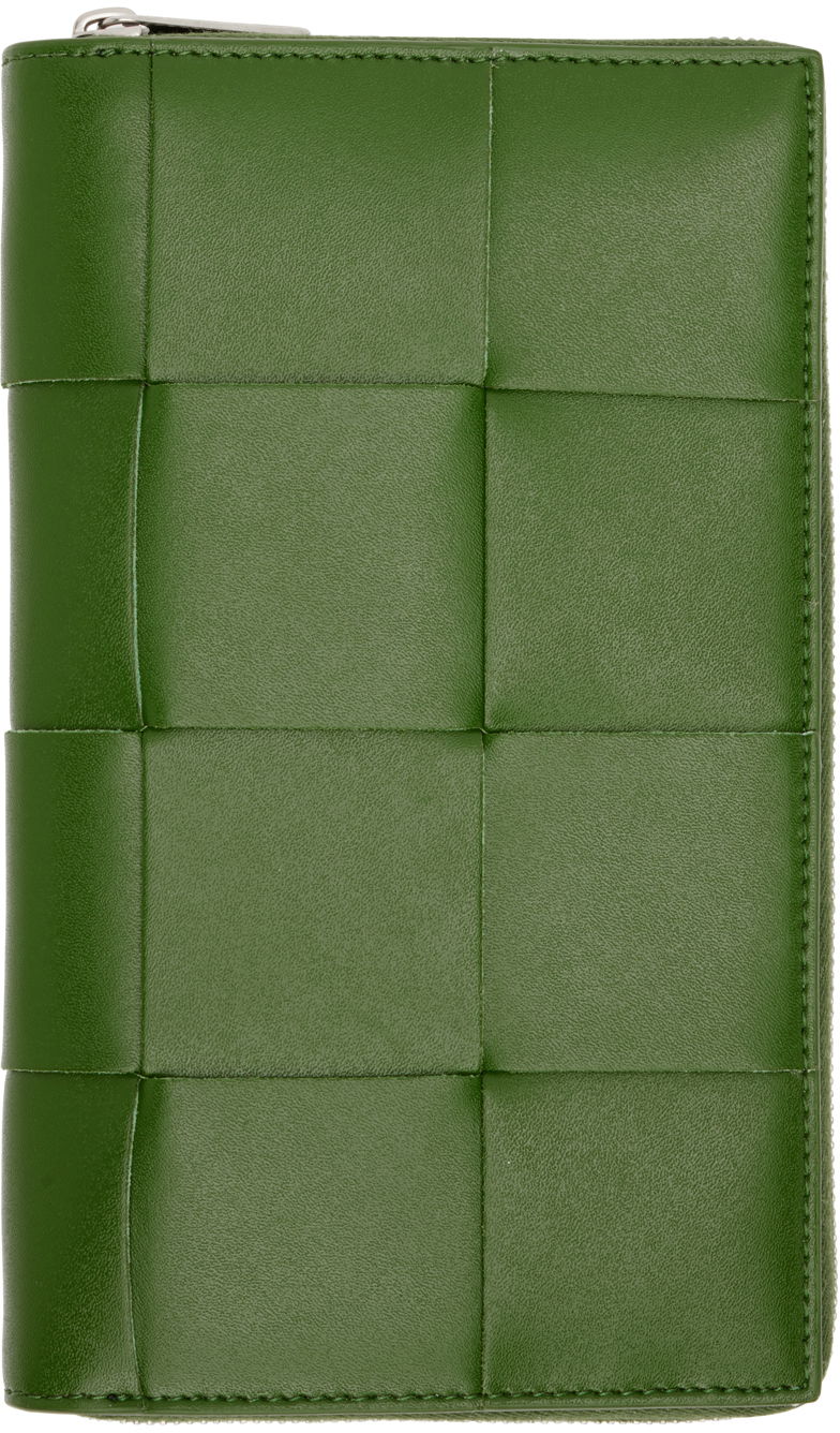 Портфейл Bottega Veneta Zip Around Wallet Зелено | 649607 VBWD2, 0