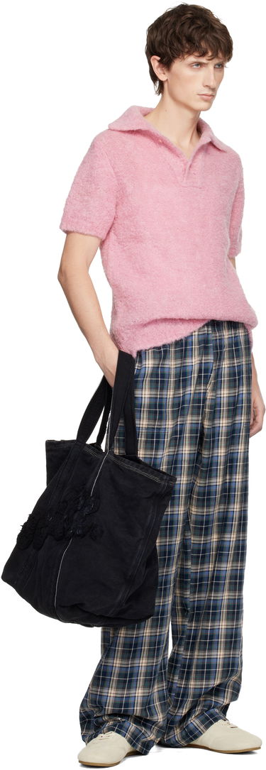 Голяма пазарска чанта ERL 'Venice' Distressed Text Canvas Tote Черно | ERL11K001, 3