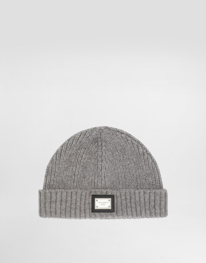 Шапка Dolce & Gabbana Dolce & Gabbana Ribbed Knit Beanie Сиво | LBKHC0JGMBCS8290