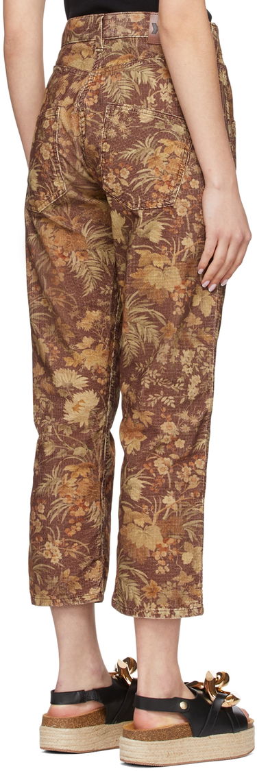 Панталони YMC YMC Floral Print Straight-Leg Jeans Кафяво | Q4SAQ, 2