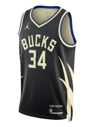 Фланелка Jordan Dri-FIT NBA Milwaukee Bucks Statement Edition 2022 Swingman Jersey Черно | DO9533-010