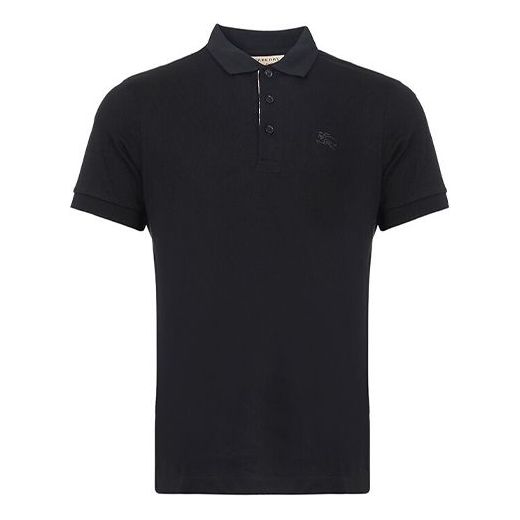 Поло тениска Burberry Logo Lapel Short Sleeve Polo Черно | 40551241