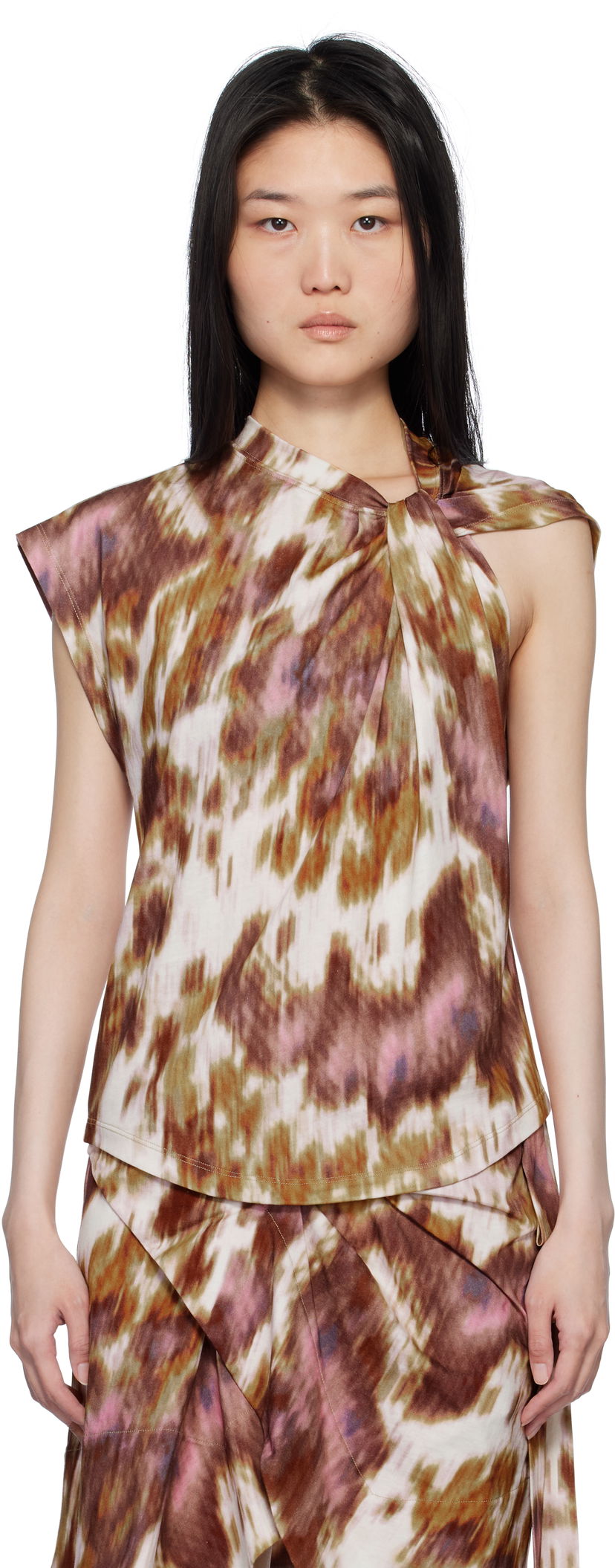 Потник Isabel Marant Étoile Isabel Marant Etoile Nayda Tie Dye T-Shirt Многоцветен | 25PTS0175FA-C1N09E