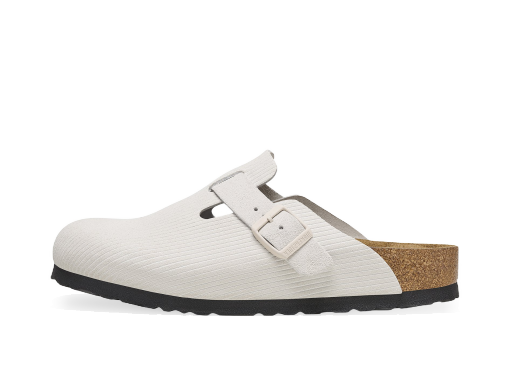 Lifestyle Birkenstock Boston Embossed Corduroy Suede "Antique White" Бяло | 1025252/1025270